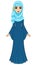 Animation portrait of east woman in a hijab.