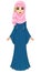 Animation portrait of east woman in a hijab.