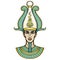 Animation portrait Egyptian man n the crown. God Osiris.