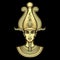 Animation portrait Egyptian man n the crown. God Osiris. Gold imitation.