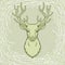 Animation portrait of a horned deer. Wood spirit, pagan deity.