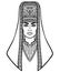 Animation portrait of Scythian woman in ancient headdress.
