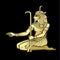 Animation portrait sitting Egyptian God Honsu.Animation color portrait sitting Egyptian God Hapi. God of fertility, of water, of