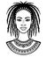 Animation portrait of the young African woman.