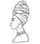 Animation portrait of the young African woman in a turban. Profile view.