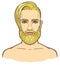 Animation portrait of the young attractive bearded man with a stylish hairstyle.