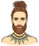 Animation portrait of the young attractive bearded man with a stylish hairstyle.