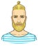 Animation portrait of the young attractive bearded man with a stylish hairstyle.