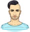 Animation portrait of the young attractive man with a stylish hairstyle.