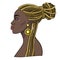 Animation portrait of the young beautiful African woman in a dreadlocks.