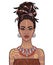 Animation portrait of the young beautiful African woman in a dreadlocks.