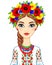 Animation portrait of the young Ukrainian girl in traditional clothes