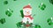 Animation of presents and snowman falling on green background