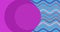 Animation of purple circles over pink and purple wavy lines on blue background