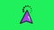 Animation purple mouse cursor on green background.