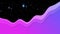 Animation of purple waves over twinkling white stars on black background