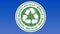 Animation of recycling icon over blue background