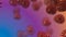 Animation of red bacteria on colourful background
