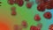 Animation of red bacteria in multi colour background