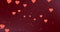 Animation of red hearts on red background