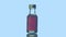 Animation of red shapes over moving bottle with red liquid
