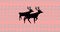 Animation of reindeer over traditional christmas pattern