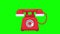 Animation of ringing old fashioned red telephone.