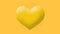 Animation of rotating network over yellow heart emoji on yellow background