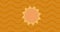 Animation of rotating sun moving in seamless loop over waves on orange background