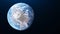 Animation of rotation of Earth and transition of day and night. Animation. Beautiful rotation of earth with transition