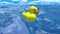 Animation of a rubber duck floating in the sea