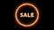 Animation of the sale text with fire effect.