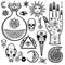 Animation set of alchemical symbols. Esoteric, mysticism, occultism.