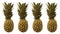 animation of several pineapples. Rotates.