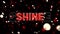 Animation of shine text over glowing falling dots