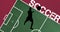 Animation of silhouette of football player on football text and pitch