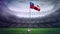 Animation of snow falling over flag of chile at sports stadium