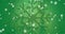 Animation of snowflakes falling over snowflake icon wooden green background