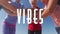 Animation of social media vibes text over senior women exercising, hand stacking