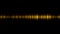 Animation of sound waves oscillating glowing gold light on black background