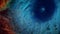 Animation of space flight through red and blue nebula. Fly through outer space nebula and stars