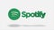 Animation with Spotify service logo. Animation. Inscription with Spotify sign appears on white isolated background