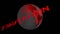 Animation of stagflation text in red over rotating globe on black background
