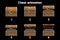 Animation step by step open and closed wooden chest, game assets