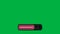 Animation of Subscribe button neon flickering blinking with bell icon pop fly in from bottom and fade out with chroma green screen