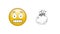 Animation of surprised emoji and money sack social media emoji icons over white background