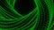 Animation with swirling loop on black background. Design. 3D twisting loop with snake texture. Rotating spiral made of