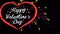 Animation Text Happy Valentineâ€™s Day in red heart with colorful firework background.
