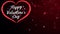 Animation Text Happy Valentineâ€™s Day in red heart with red sparkle background.