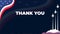 Animation Text Say Thank You Patriot with united state flag and silhouette of jet plane as a background.